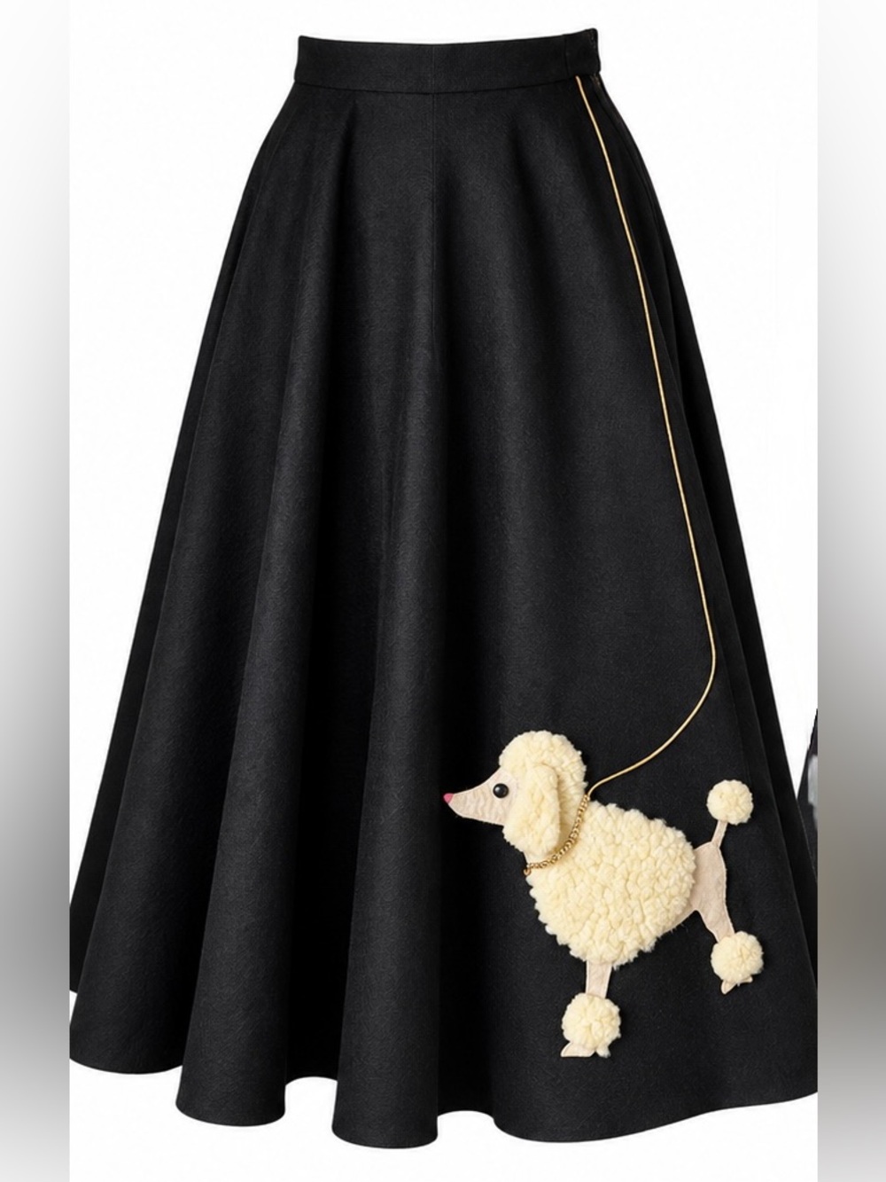 authentic Vintage 1950s Circle Poodle Skirt Appliqué Rockabilly - XS